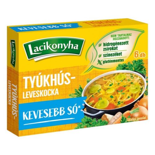 Lac.Kocka Tyúkhúsleves csökk.só 60 gr.