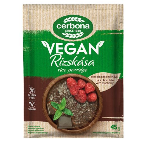 Cerbona VEGÁN Rizskása ét-málna 45 gr.