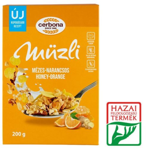 Cerbona Dobozos Müzli 200 gr.Méz-Narancs